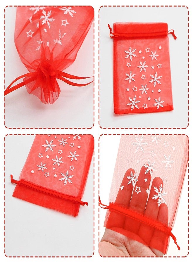 WorldBazaar 30PCS Christmas Organza Bags 4 x 6 Small Christmas Candy Bags with Drawstring Goodie Bags for Wedding Holiday Party Decoration - Image 3